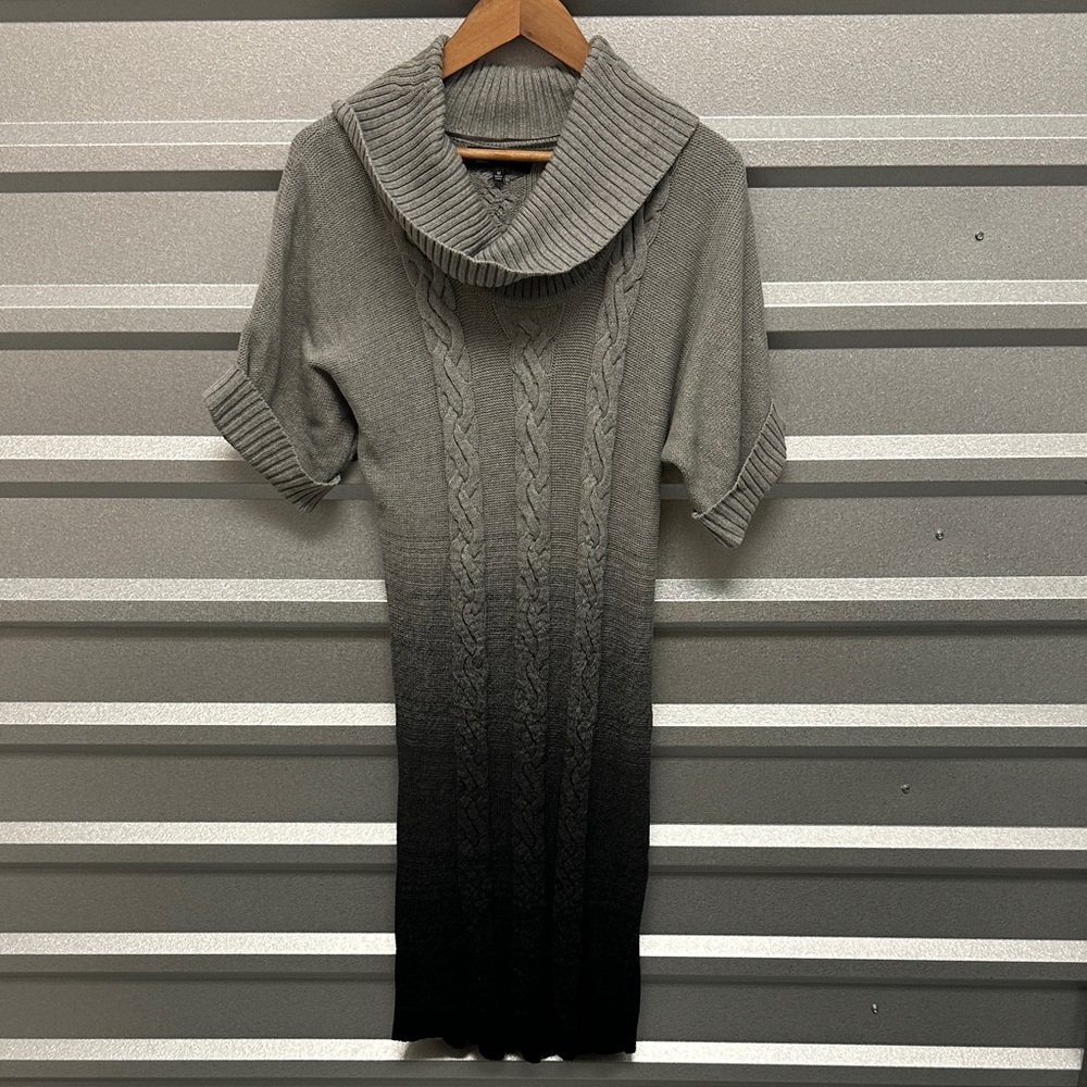 Jones New York Ombré Sweater Dress Turtleneck Cowl Neck Size Medium Retro Y2K 90